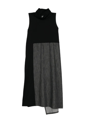 Y's denim combination high neck dress - Black