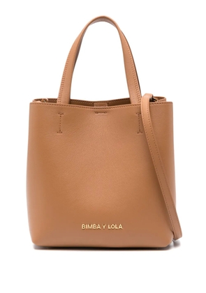 Bimba y Lola small Chihuahua leather tote bag - Brown