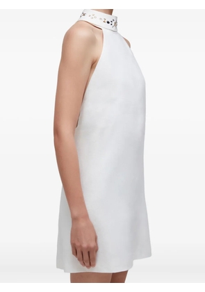 Osklen crystal-neck halter mini dress - White