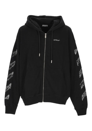 Off-White scribble-print zip-up hoodie - Black