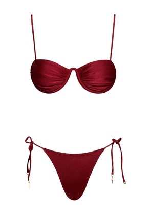 Noire Swimwear Monowire ruched bikini set - Red