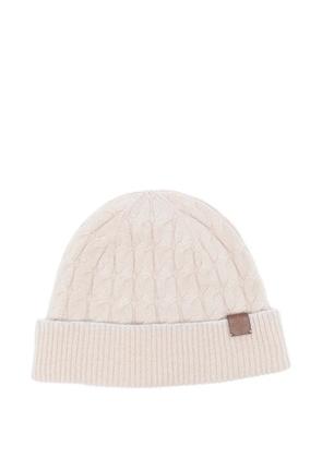 Eleventy cable-knit beanie hat - Neutrals