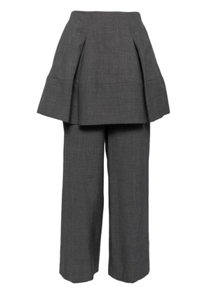 Enföld layered wide-leg trousers - Grey