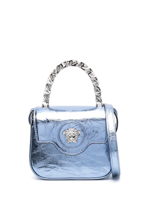 Versace La Medusa metallic leather mini bag - Blue