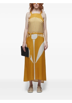 Osklen Sunflower midi dress - Yellow