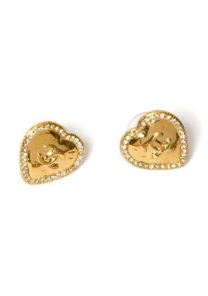 CHANEL Pre-Owned 2000s heart-motif CC earrings - Gold
