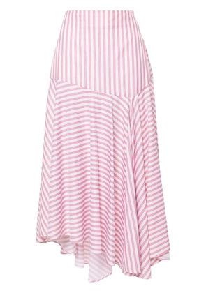 Viktor & Rolf Volant striped asymmetric skirt - White
