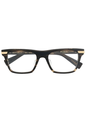 Balmain Eyewear tortoiseshell square-frame glasses - Brown