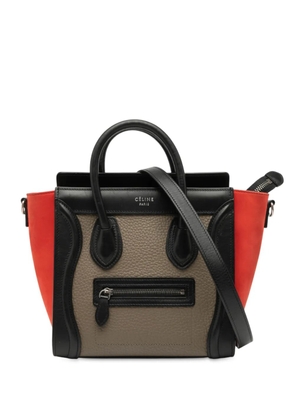Celine Pre-Owned 2010-2025 Nano Tricolor Nubuck and Drummed Calfskin Luggage Tote satchel - Brown