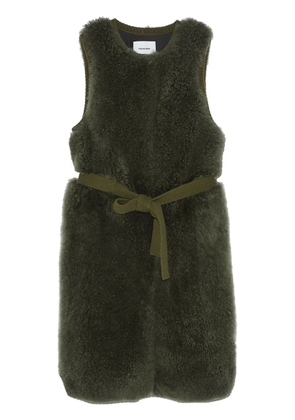 Yves Salomon belted shearling gilet - Green