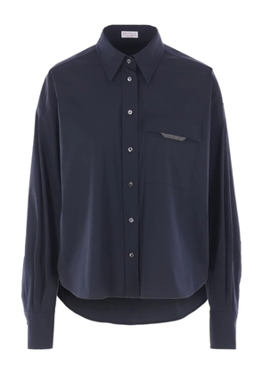 Brunello Cucinelli embellished-pocket shirt - Blue