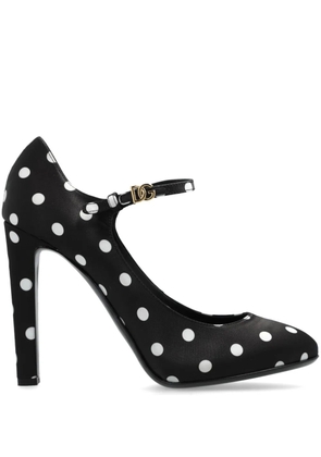 Dolce & Gabbana 105mm polka-dot print Mary Jane pumps - Black