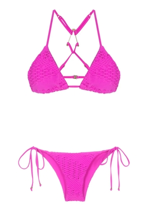 Amir Slama woven-design triangle bikini - Pink