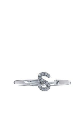 Dana Rebecca Designs 14K white gold Single Initial diamond ring - Silver