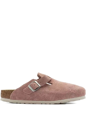 Birkenstock Boston buckle-detail suede mules - Pink