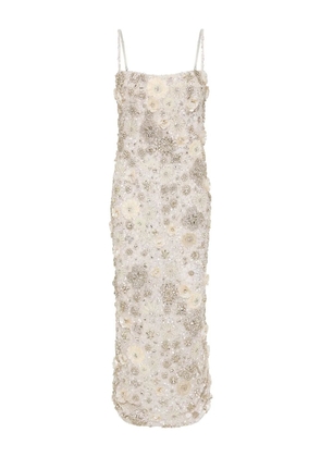 Rachel Gilbert Francesca floral-embroidered midi dress - Neutrals