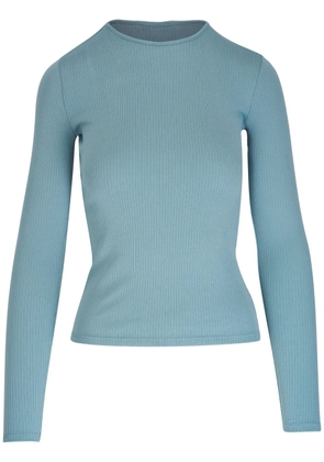 Vince ribbed-knit cotton T-shirt - Blue