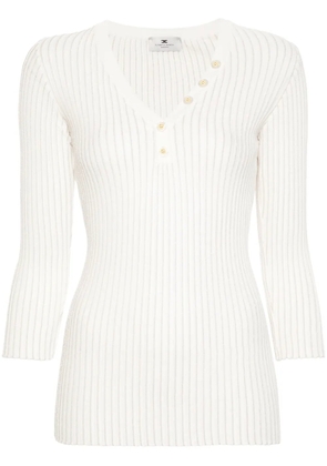 Elisabetta Franchi ribbed-knit jumper - White