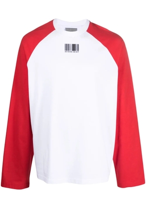 VTMNTS colour-block cotton jumper - White