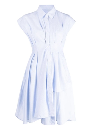 JNBY ruffled fitted-waist cotton dress - Blue