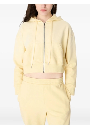 Marine Serre moon fleece zip-up hoodie - Yellow