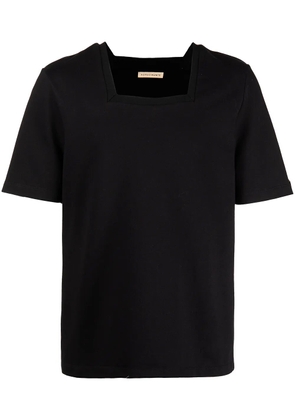 ROMEO HUNTE Terry square-neck T-shirt - Black