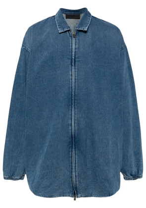 FEAR OF GOD ESSENTIALS zip-up denim shirt jacket - Blue
