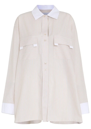 Gloria Coelho striped cotton shirt - Brown