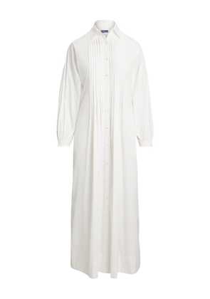 Polo Ralph Lauren pleated long-sleeve shirt dress - White