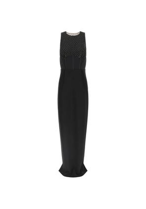 Elisabetta Franchi crystal-embellished open-back maxi dress - Black