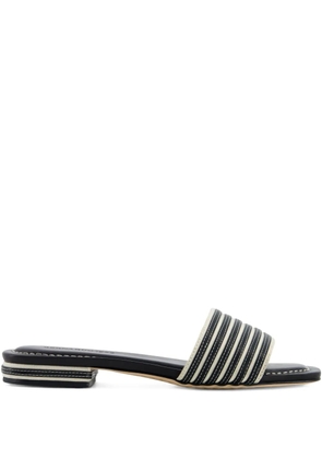 Bernardo Bernardo 1946 Myko striped flat slide sandals - Black