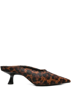 Simon Miller leather heeled mules - Brown