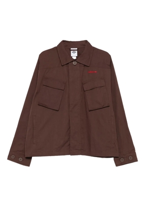adidas logo-embroidered shirt jacket - Brown