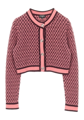 CHANEL Pre-Owned 1986-1988 Coco-mark-button cropped cardigan - Pink