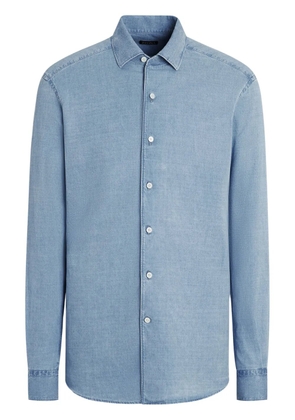 Zegna bleached denim shirt - Blue
