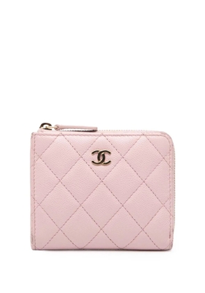 CHANEL Pre-Owned 2021-2025 CC Quilted Caviar Zipped Wallet small wallets - Pink