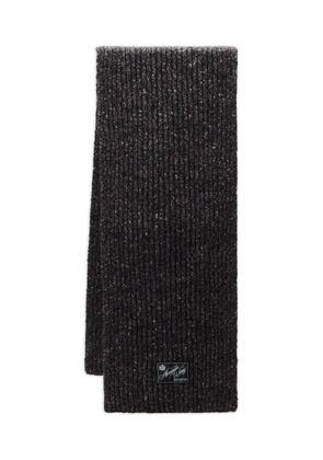 Alexander Wang logo-label ribbed-knit scarf - Black