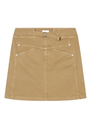 Closed belted mini skirt - Neutrals