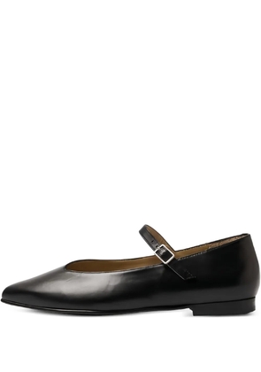 SELECTED pointed-toe buckle-strap flats - Black