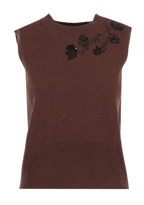 ERMANNO FIRENZE floral-motif sequinned vest - Brown
