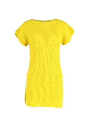 Hermès Pre-Owned Crocheted knit side-slit dress - Yellow