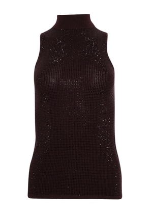 David Koma rhinestone-embellished top - Brown