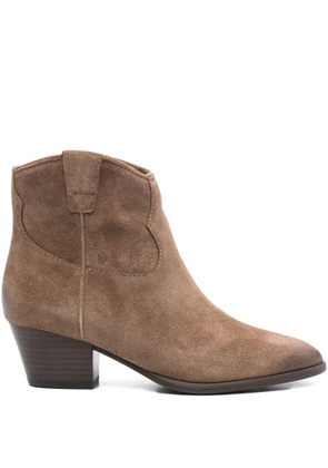 Ash 45mm suede-leather pointed-toe boots - Brown