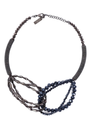 Peserico crystal-beaded two-tone necklace - Blue