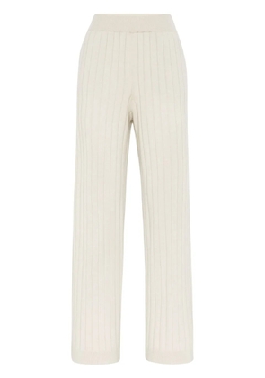 Brunello Cucinelli ribbed-knit cashmere pants - Neutrals