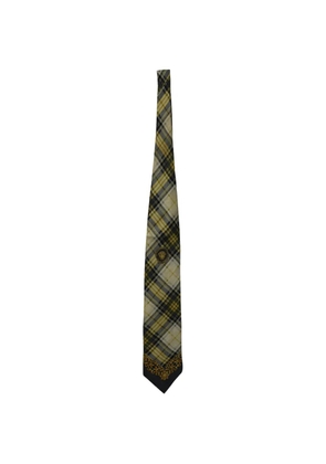 Versace Pre-Owned checkered print tie - Yellow