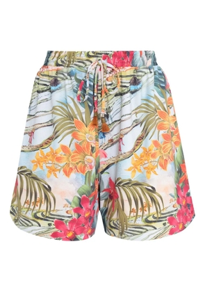 Lygia & Nanny Cannes floral-print drawstring shorts - White