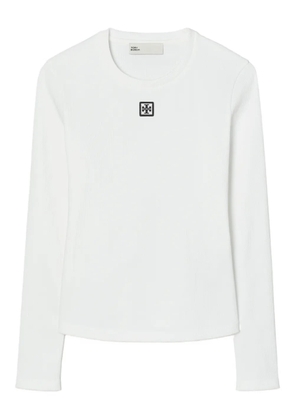 Tory Burch logo ribbed cotton T-shirt - White