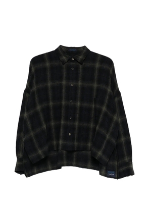 Yohji Yamamoto checked collared shirt - Blue