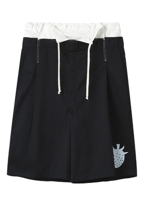 WESTFALL drawstring strawberry print shorts - Black